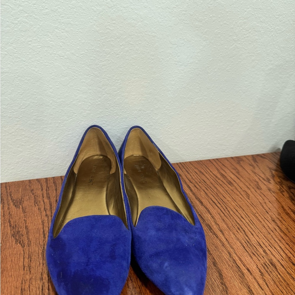 Classic Women's Blue Suede Flats
